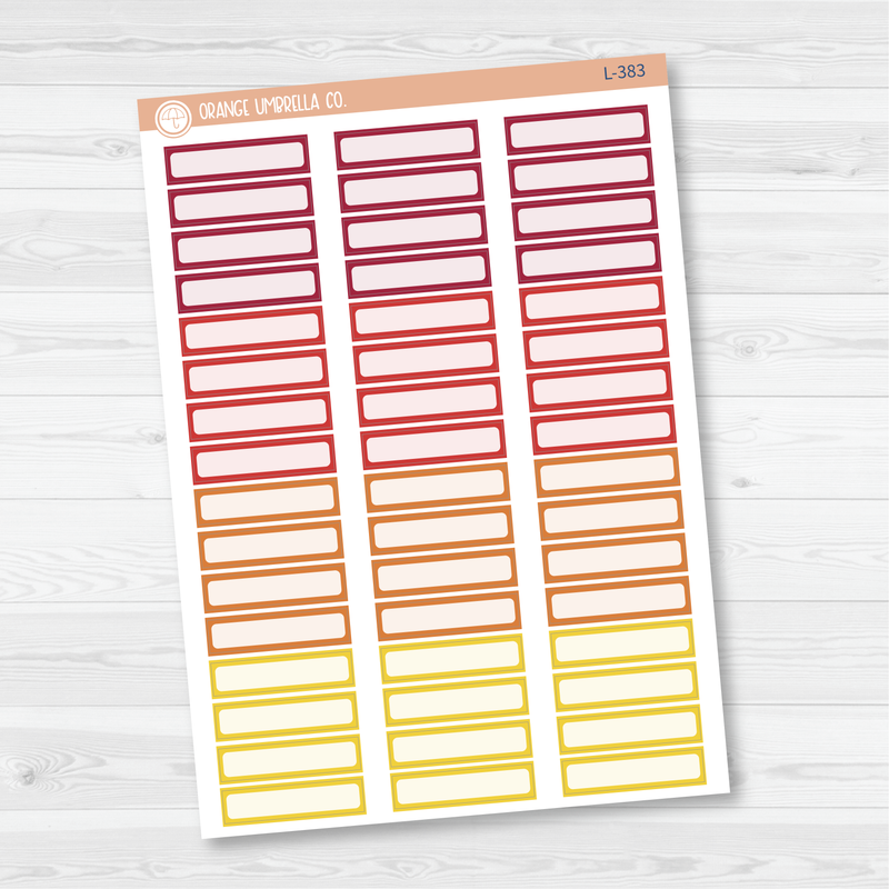 Hobonichi Cousin Skinny Labels Planner Stickers | Bright | L-383-385