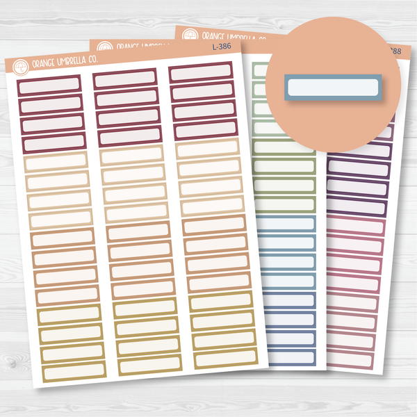 Hobonichi Cousin Skinny Labels Planner Stickers | Muted | L-386-388