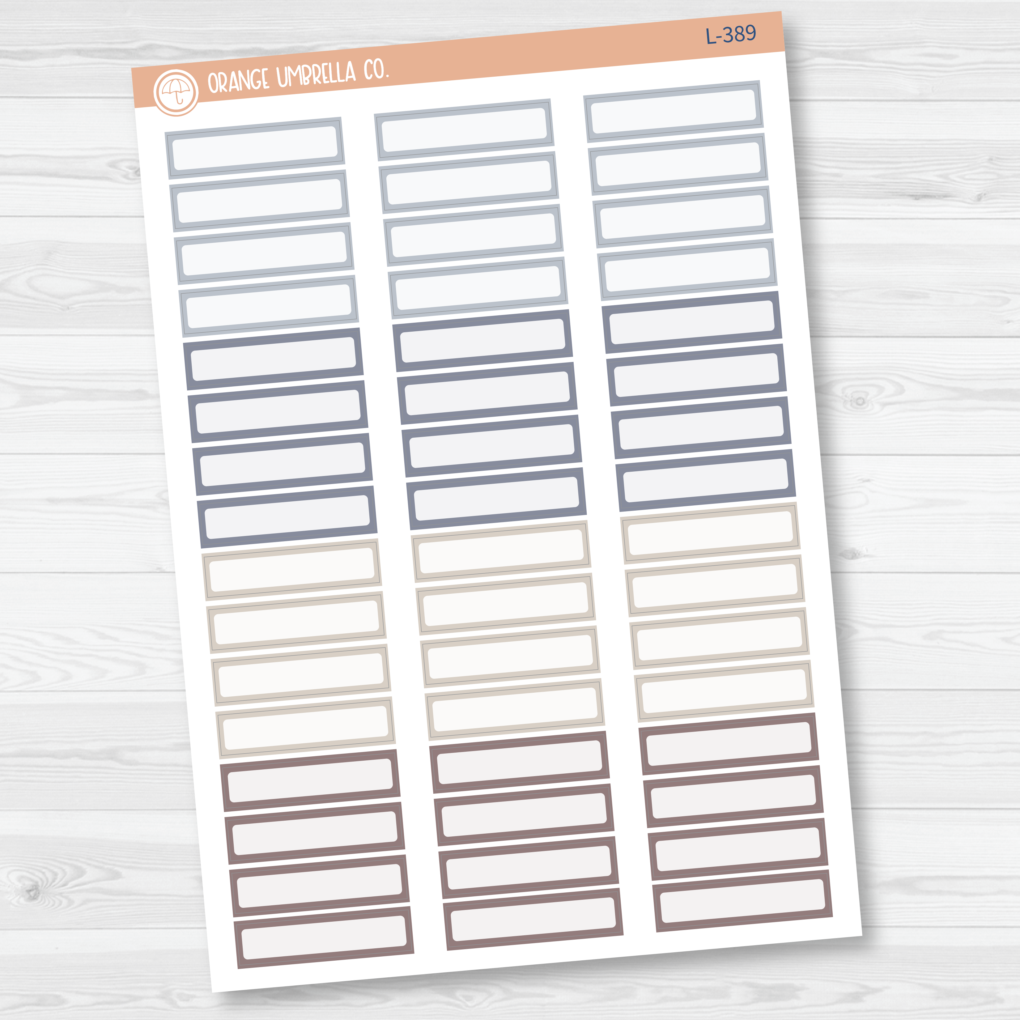 Hobonichi Cousin Skinny Labels Planner Stickers | Neutrals | L-389-390