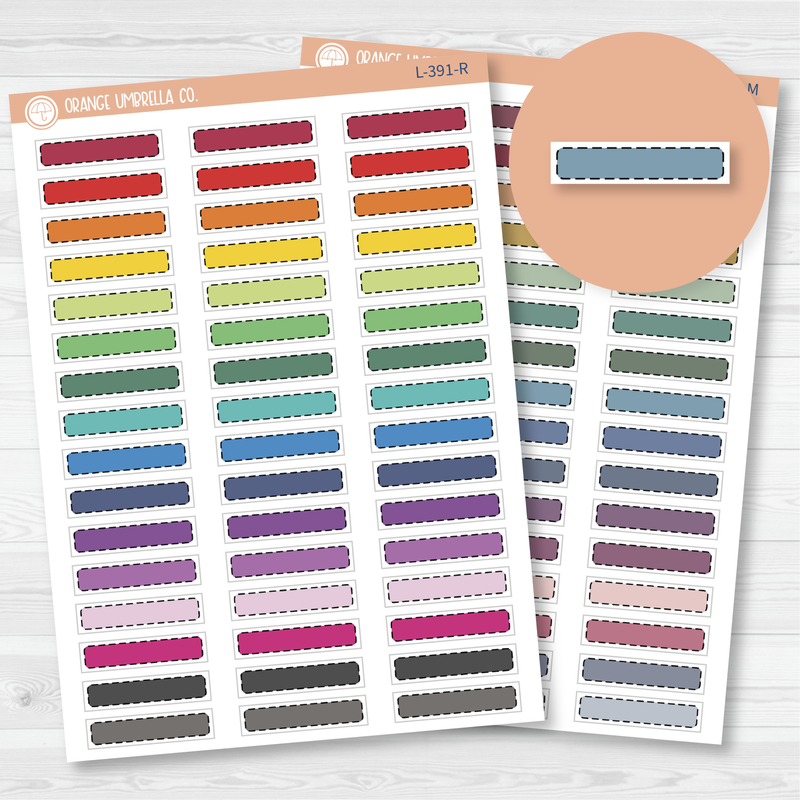 Hobonichi Cousin Stitched Skinny Labels Planner Stickers | L-391