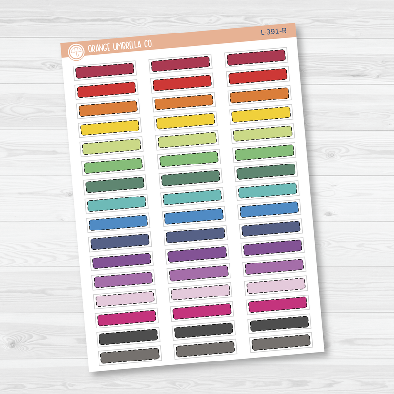 Hobonichi Cousin Stitched Skinny Labels Planner Stickers | L-391