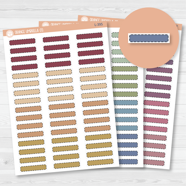 Hobonichi Cousin Stitched Skinny Labels Planner Stickers | Muted | L-395-397