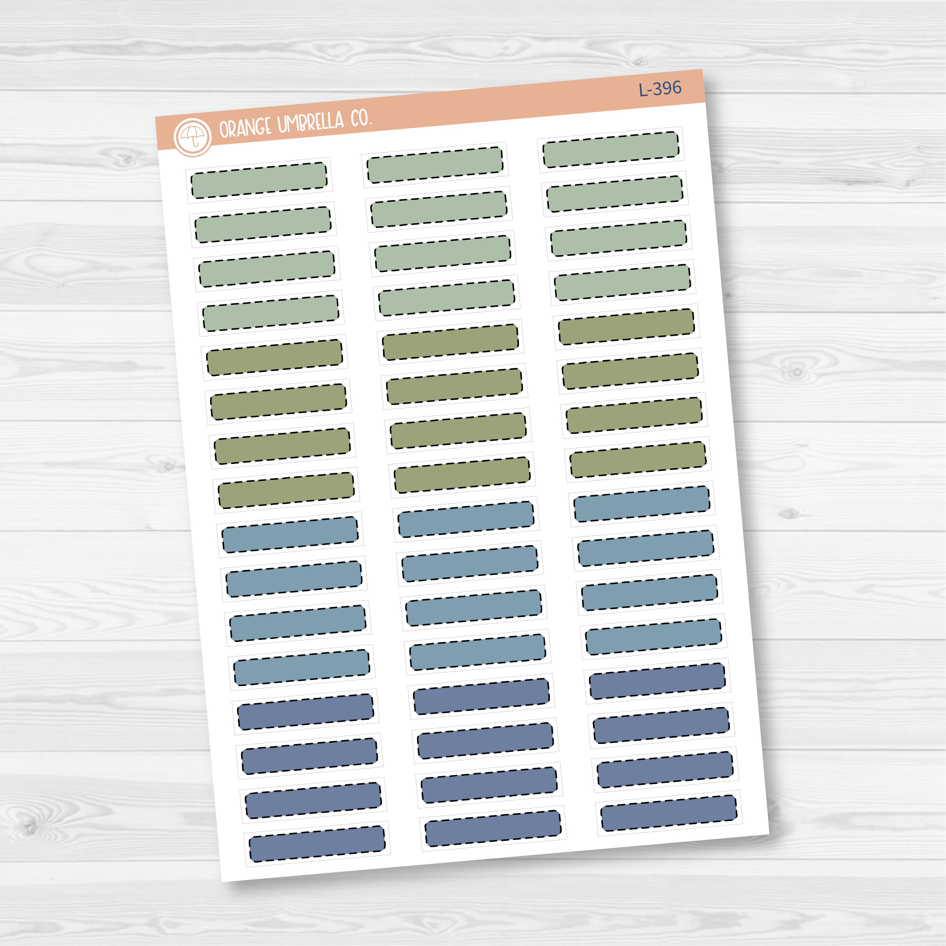 Hobonichi Cousin Stitched Skinny Labels Planner Stickers | Muted | L-395-397