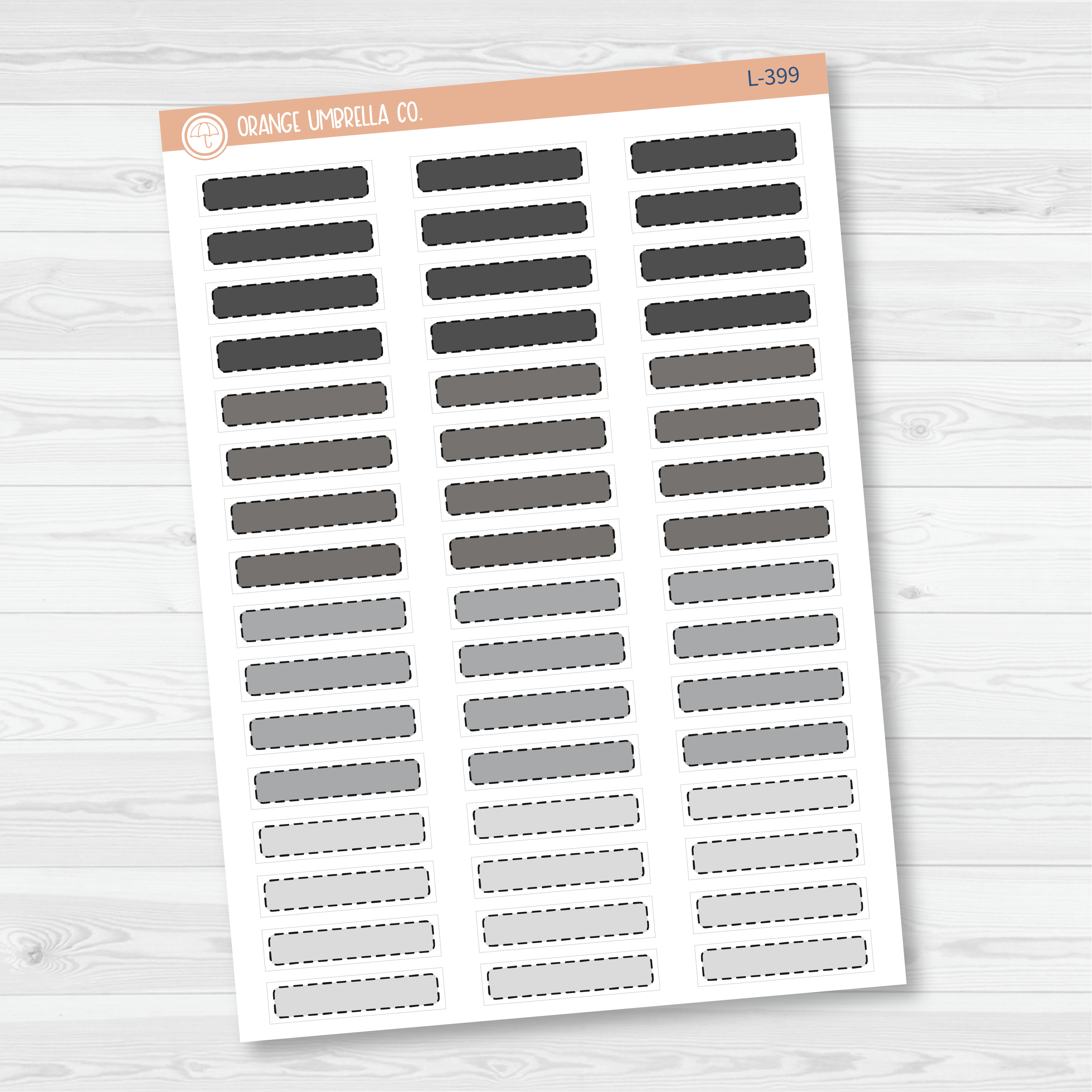 Hobonichi Cousin Stitched Skinny Labels Planner Stickers | Neutrals | L-398-399