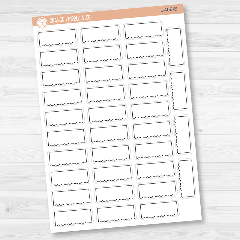 Rippled Edge Box Appointment Planner Stickers - 1/4 Box | L-406