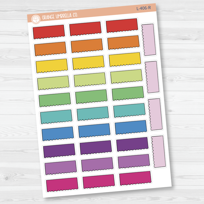 Rippled Edge Box Appointment Planner Stickers - 1/4 Box | L-406