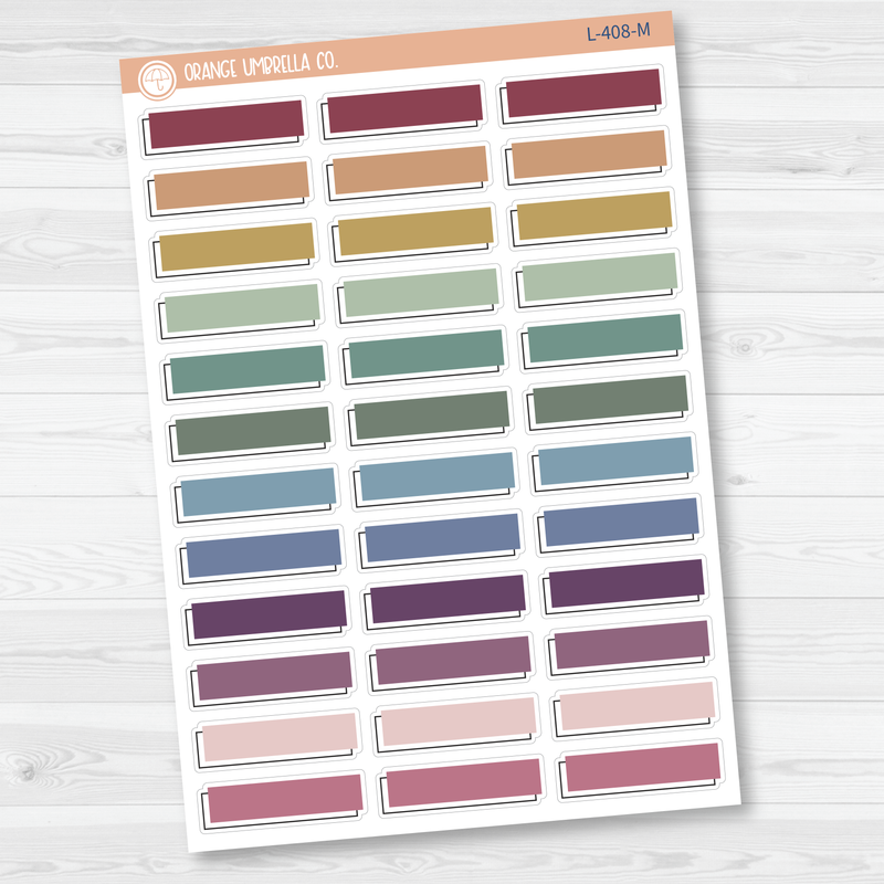 Offset Color and Outline Appointment Box Planner Stickers | L-408