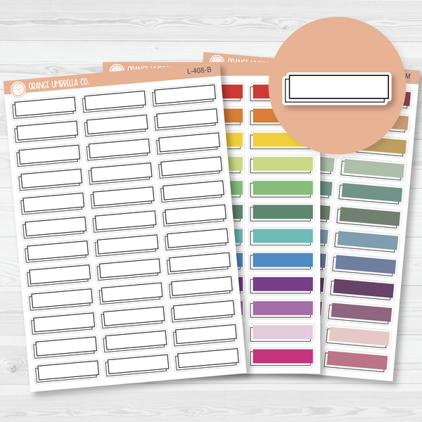 Offset Color and Outline Appointment Box Planner Stickers | L-408