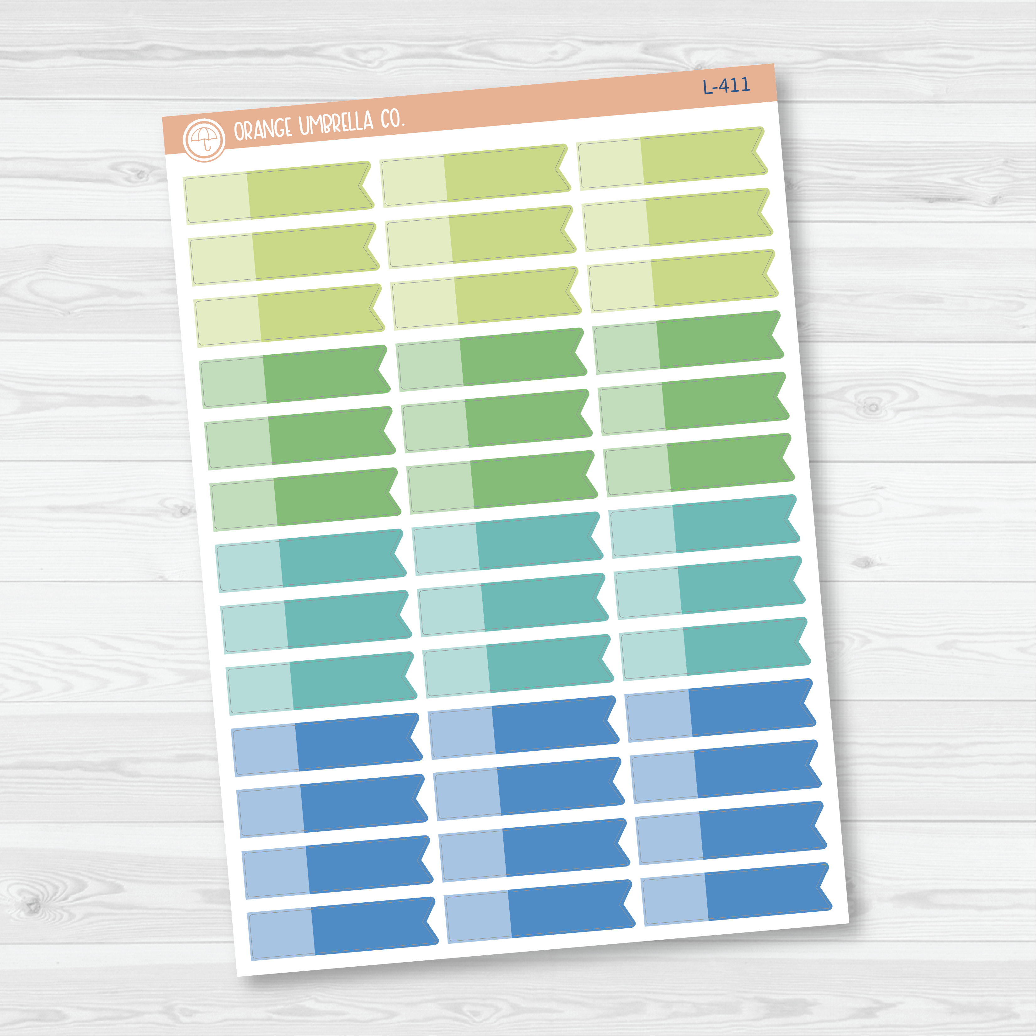 Two-Tone Appointment Flag Planner Stickers | Bright | L-410 / L-411 / L-412