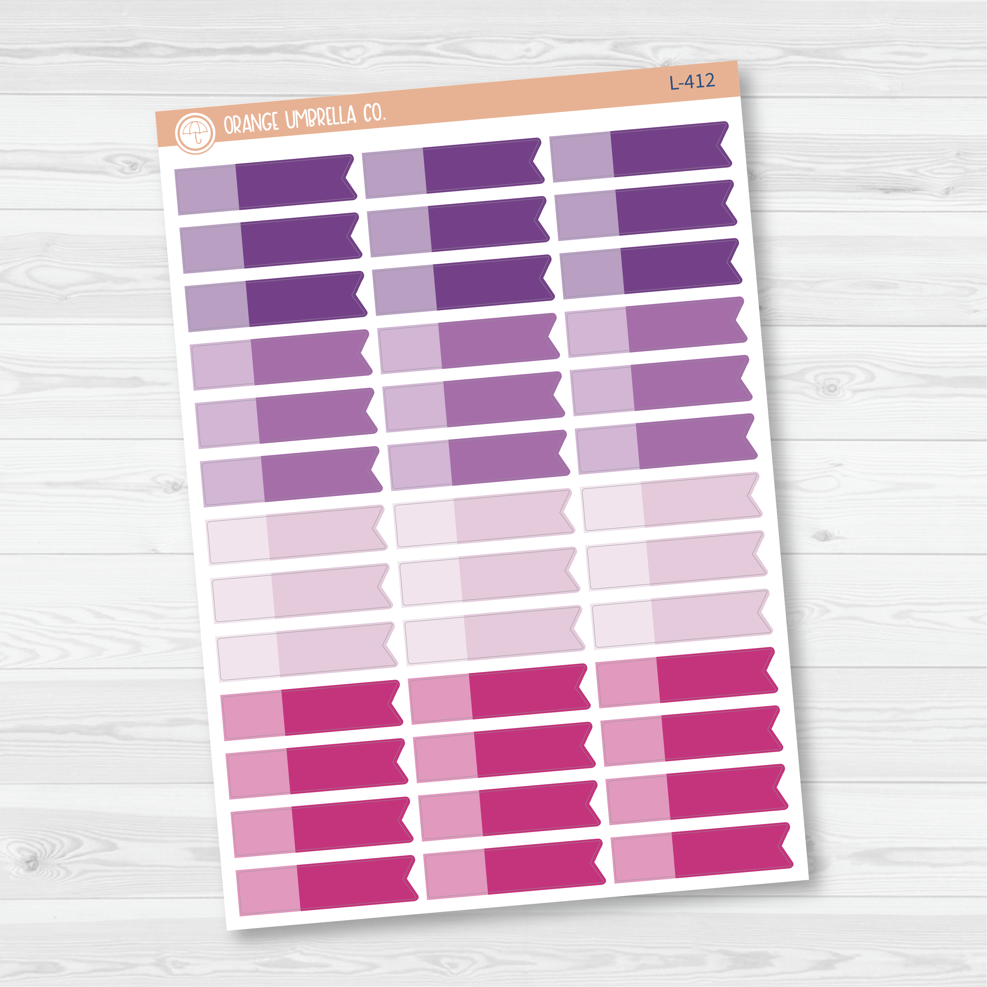 Two-Tone Appointment Flag Planner Stickers | Bright | L-410 / L-411 / L-412