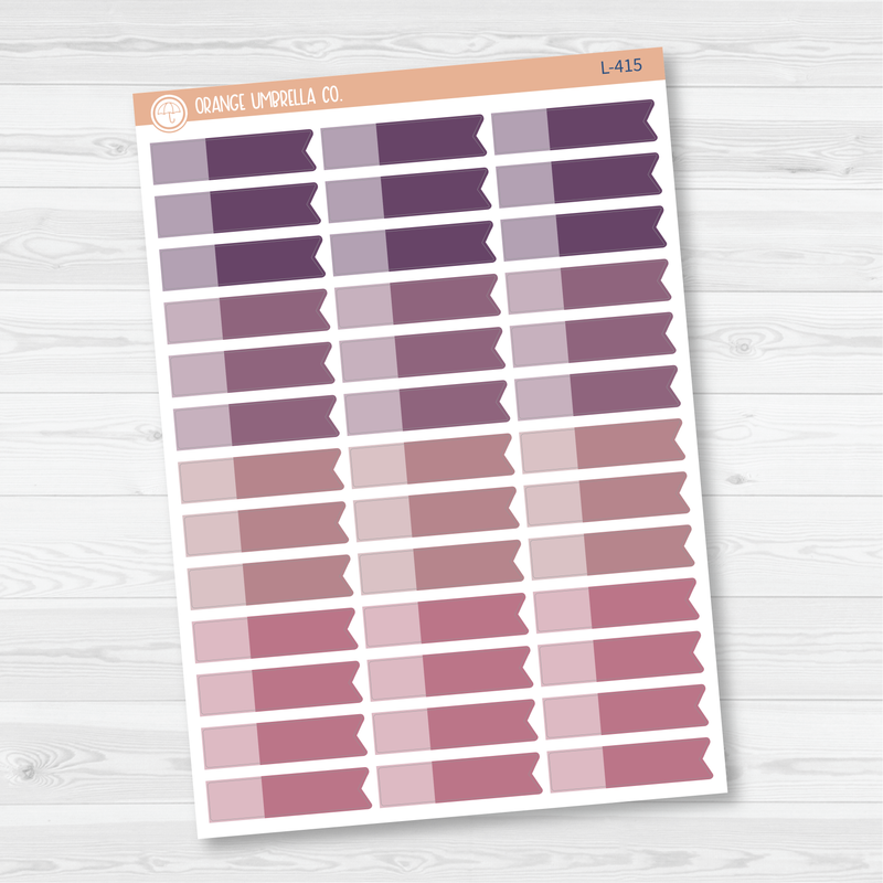 Two-Tone Appointment Flag Planner Stickers | Muted | L-413 / L-414 / L-415