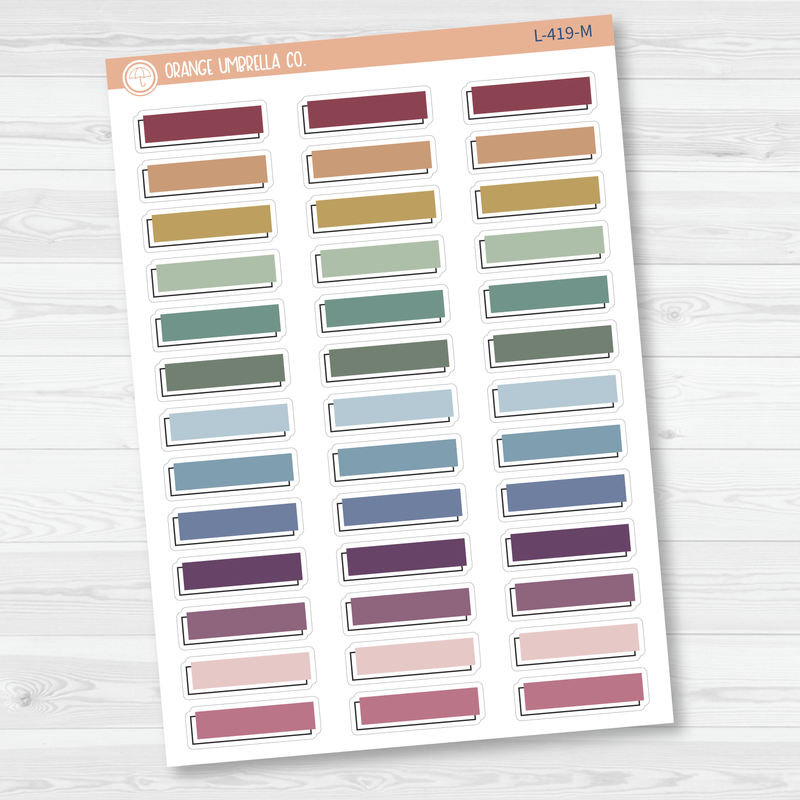 Hobonichi Offset Color and Outline Basic Planner Stickers | L-419