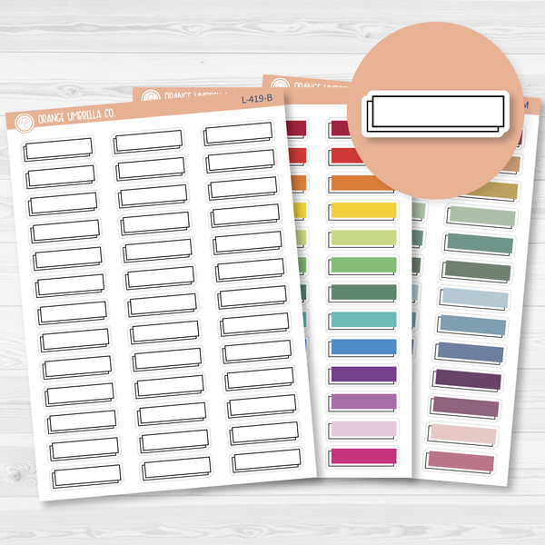 Hobonichi Offset Color and Outline Basic Planner Stickers | L-419