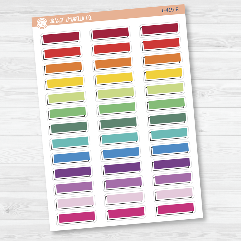 Hobonichi Offset Color and Outline Basic Planner Stickers | L-419