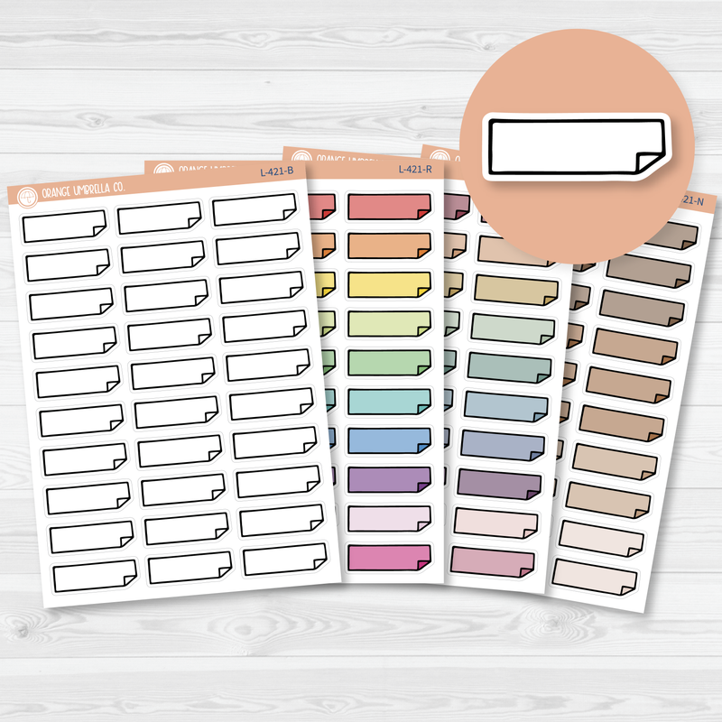 Folded Corner Planner Stickers | L-421