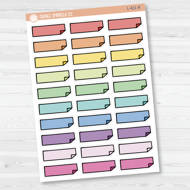 Folded Corner Planner Stickers | L-421