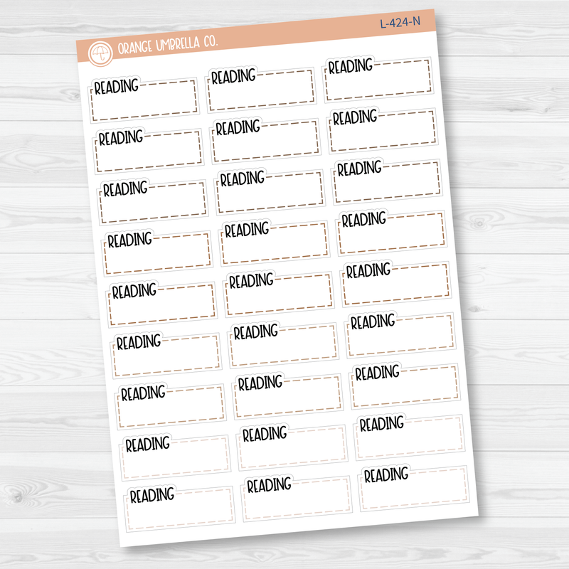 Reading Stitched Quarter Box Planner Stickers | L-424