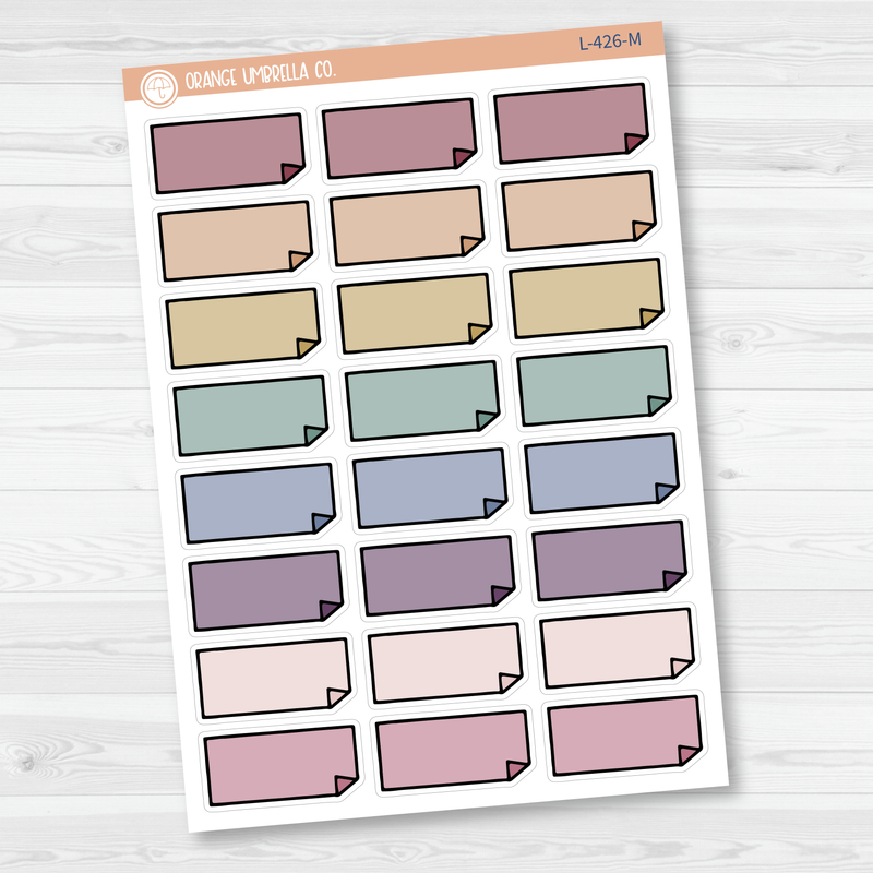 Folded Corner Planner Stickers | L-426