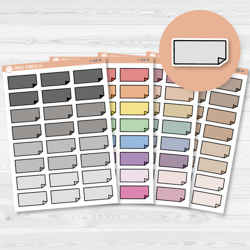 Folded Corner Planner Stickers | L-426