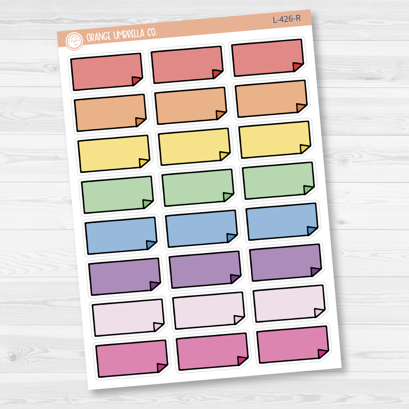 Folded Corner Planner Stickers | L-426