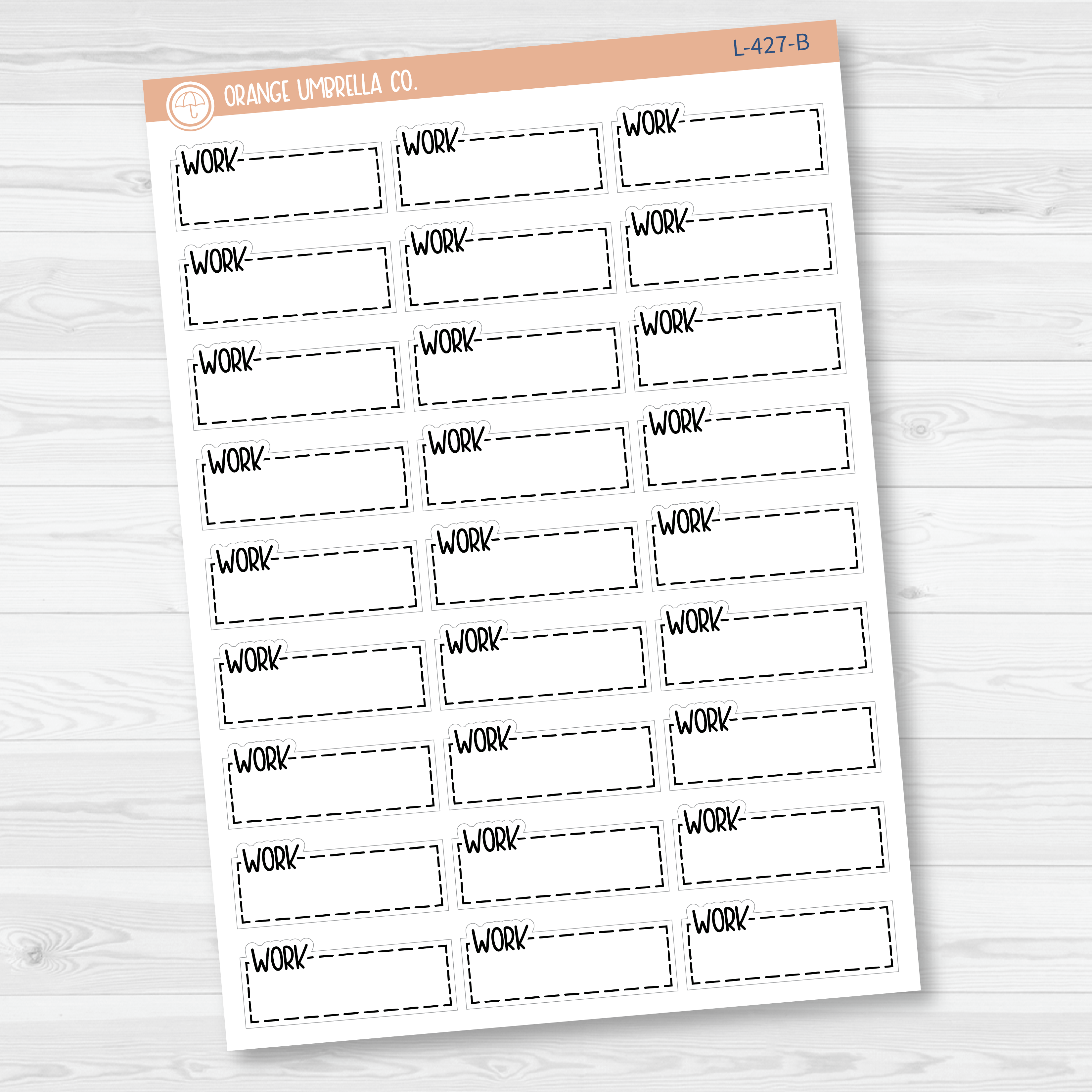 Work Stitched Quarter Box Planner Stickers | L-427