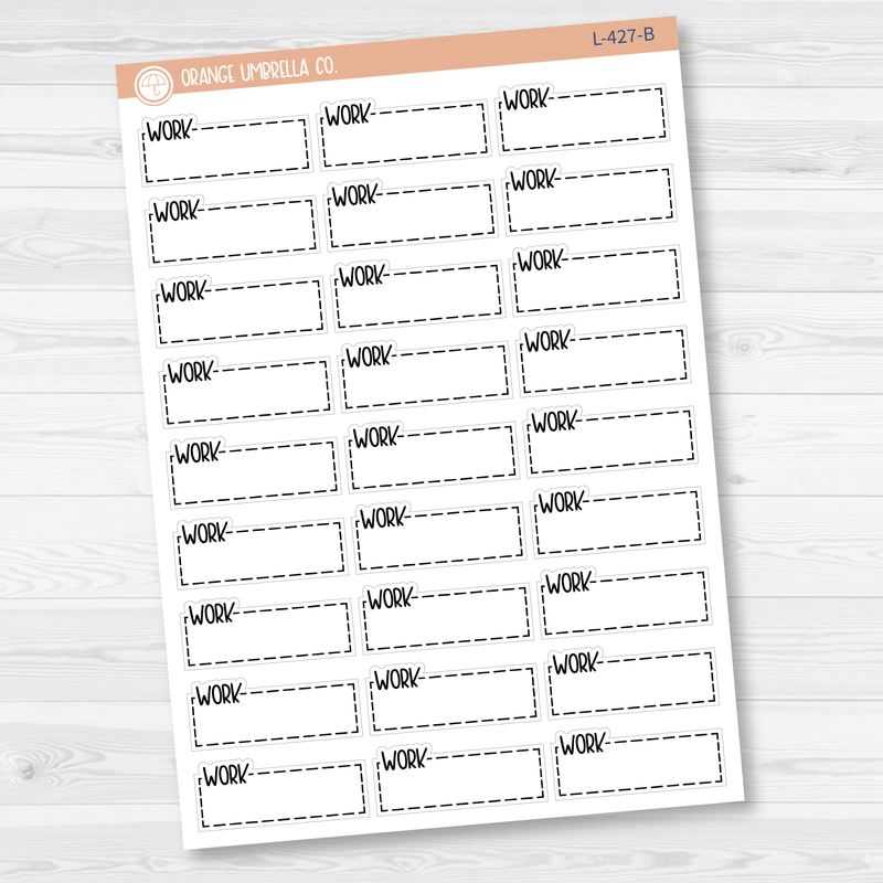 Work Stitched Quarter Box Planner Stickers | L-427