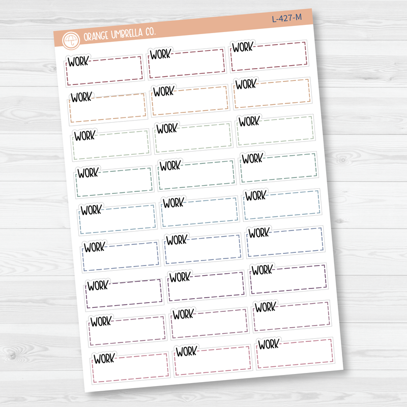 Work Stitched Quarter Box Planner Stickers | L-427