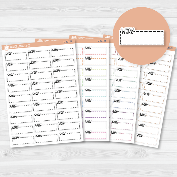 Work Stitched Quarter Box Planner Stickers | L-427