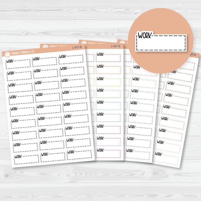 Work Stitched Quarter Box Planner Stickers | L-427