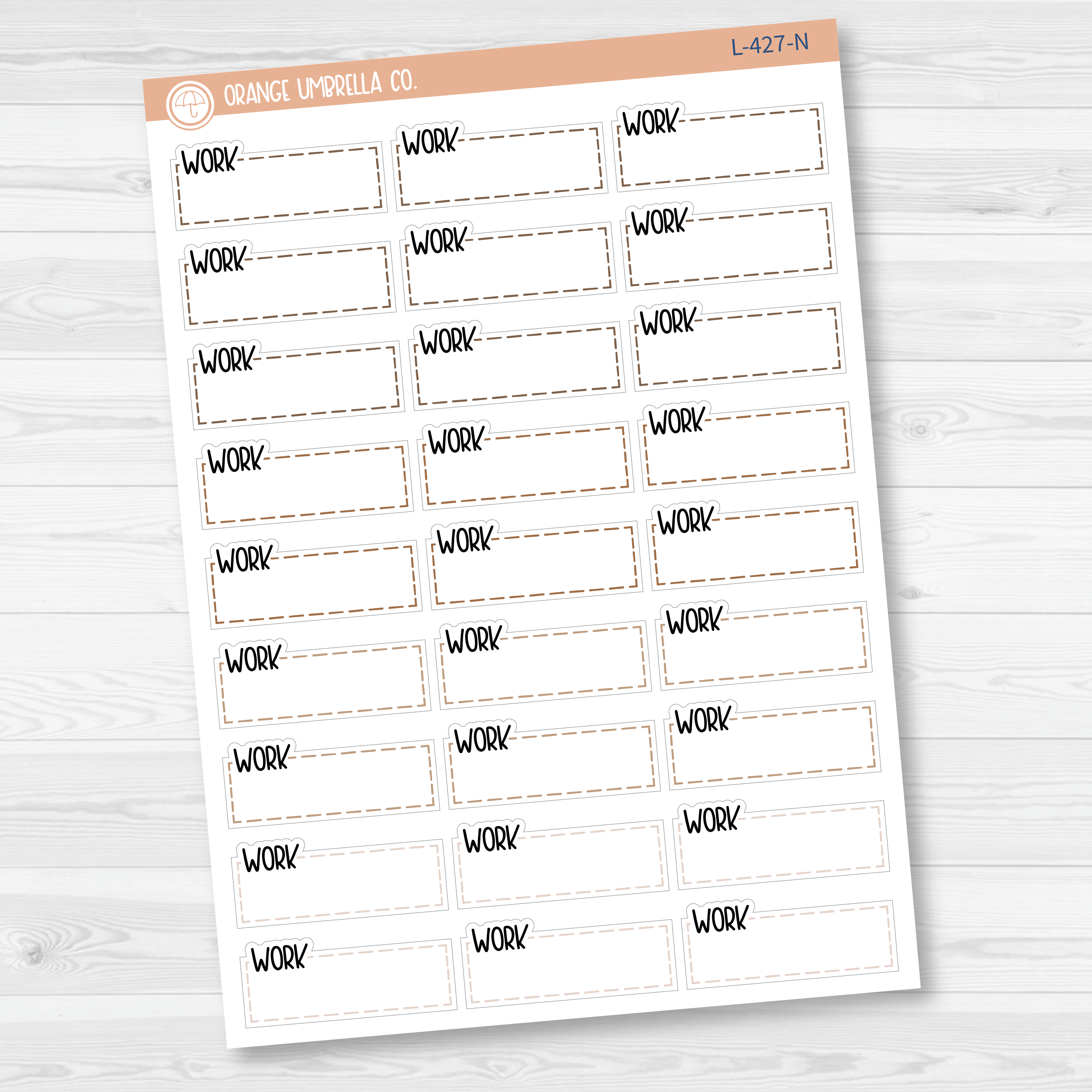 Work Stitched Quarter Box Planner Stickers | L-427