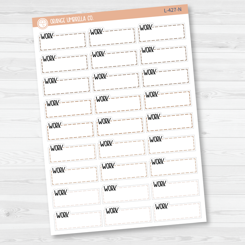 Work Stitched Quarter Box Planner Stickers | L-427