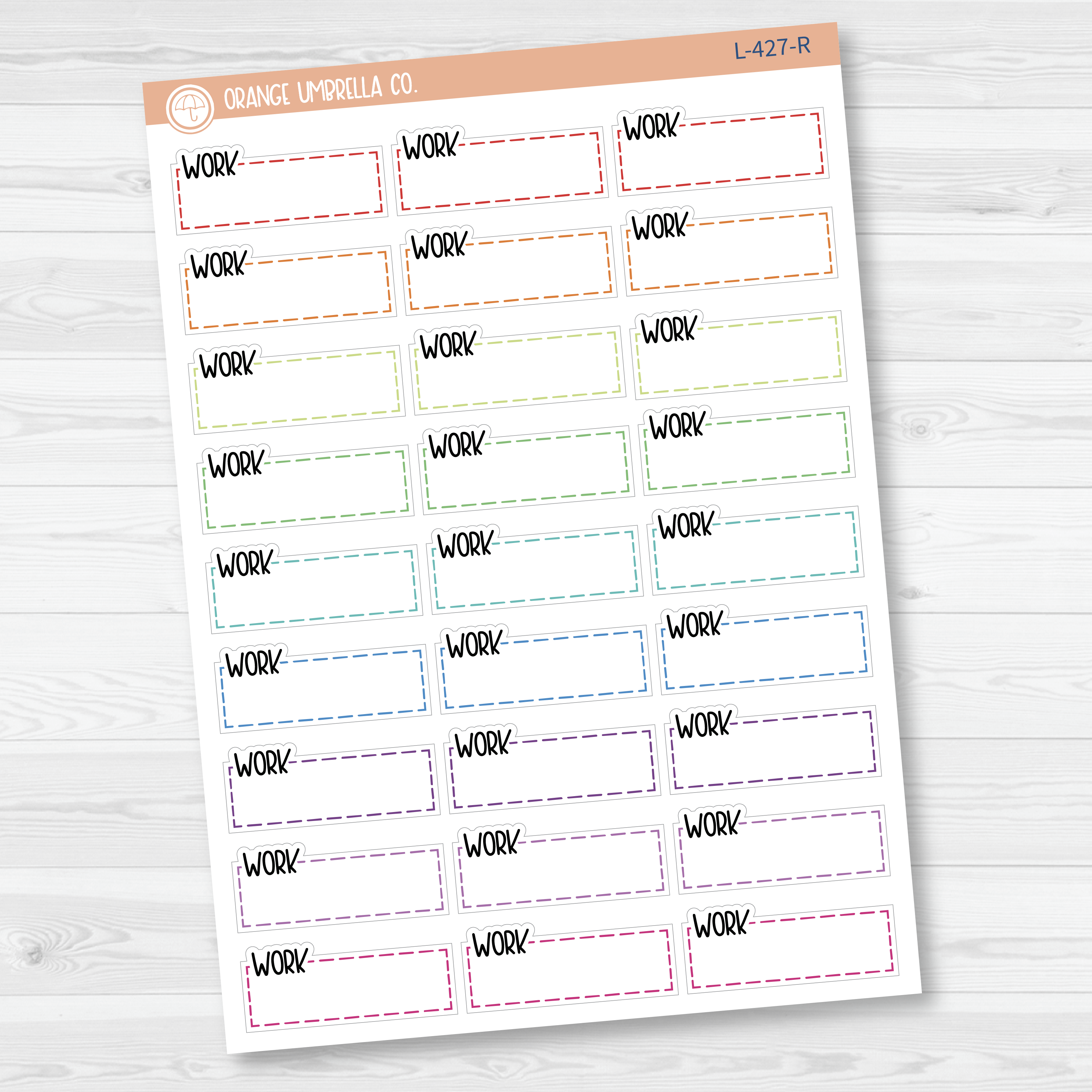Work Stitched Quarter Box Planner Stickers | L-427