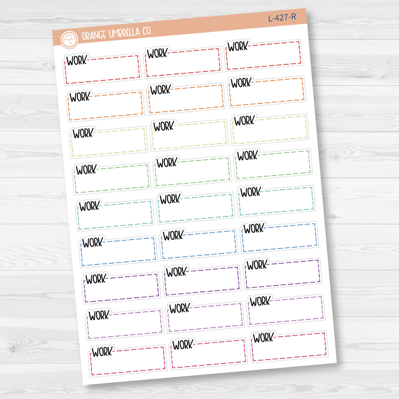 Work Stitched Quarter Box Planner Stickers | L-427