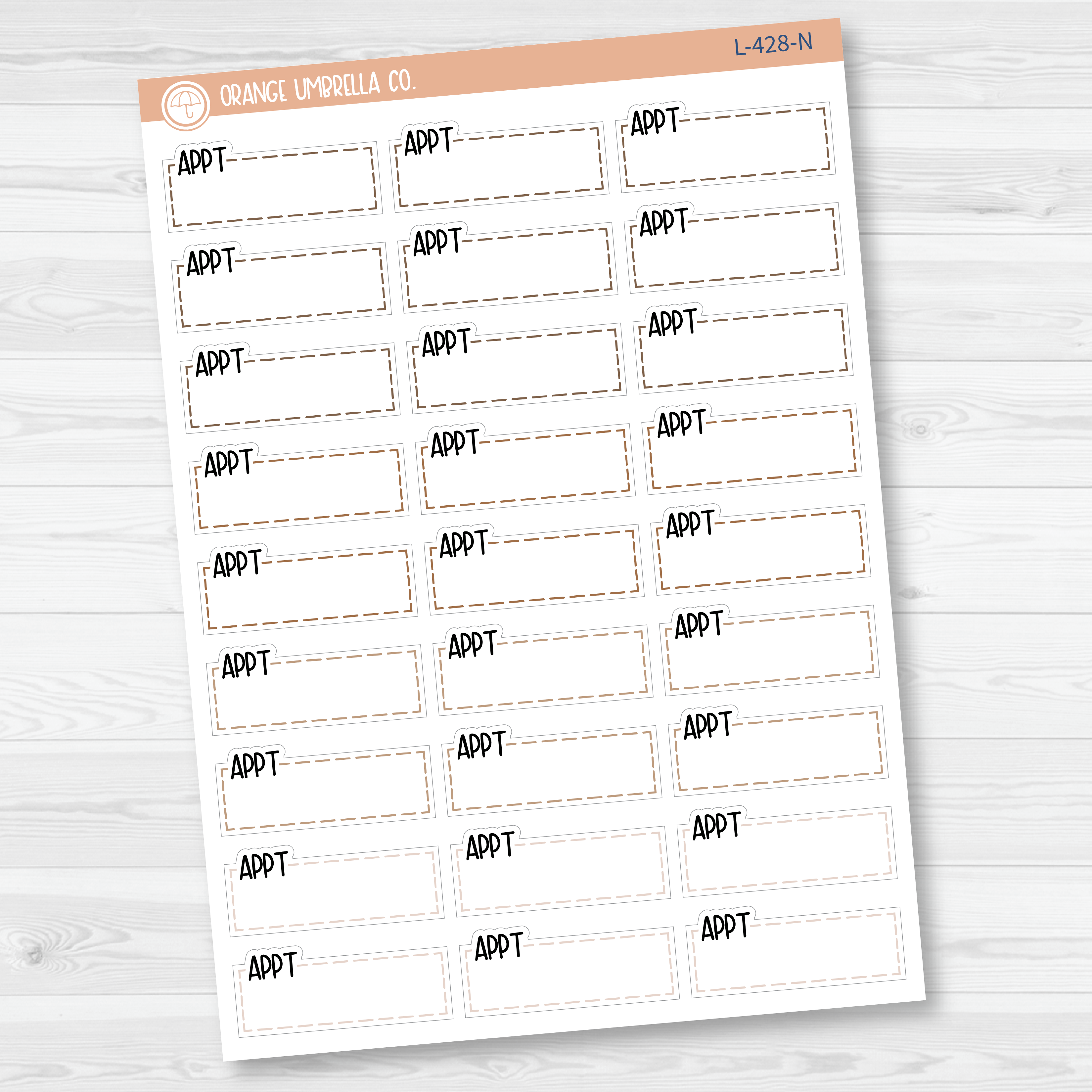 Appt Stitched Quarter Box Planner Stickers | L-428