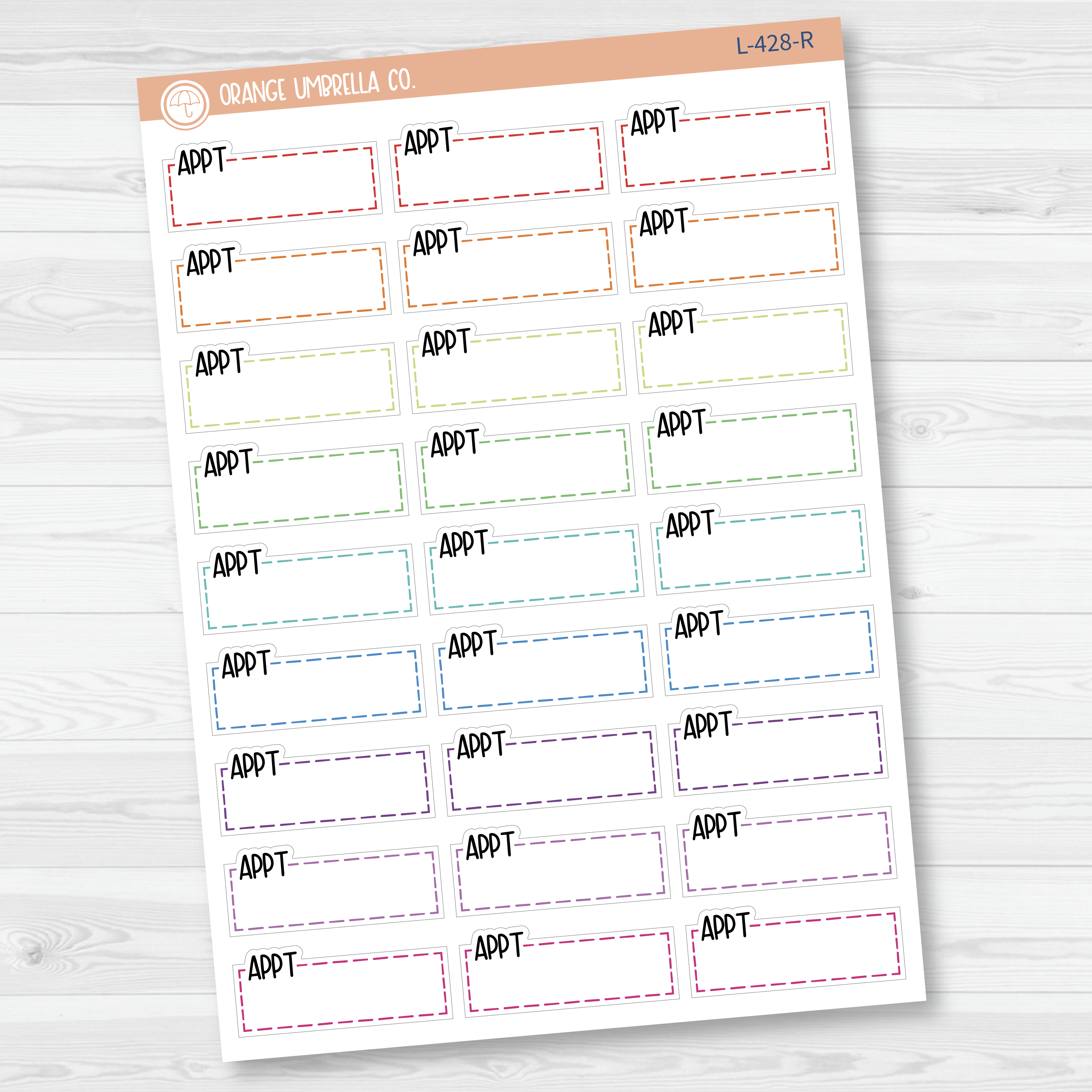 Appt Stitched Quarter Box Planner Stickers | L-428