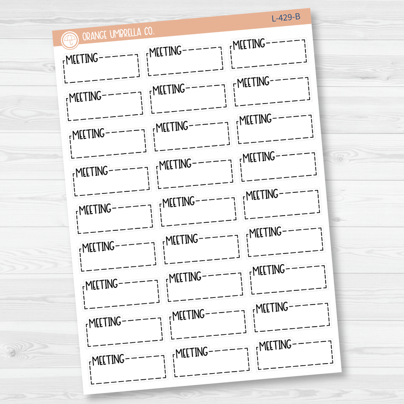 Meeting Stitched Quarter Box Planner Stickers | L-429