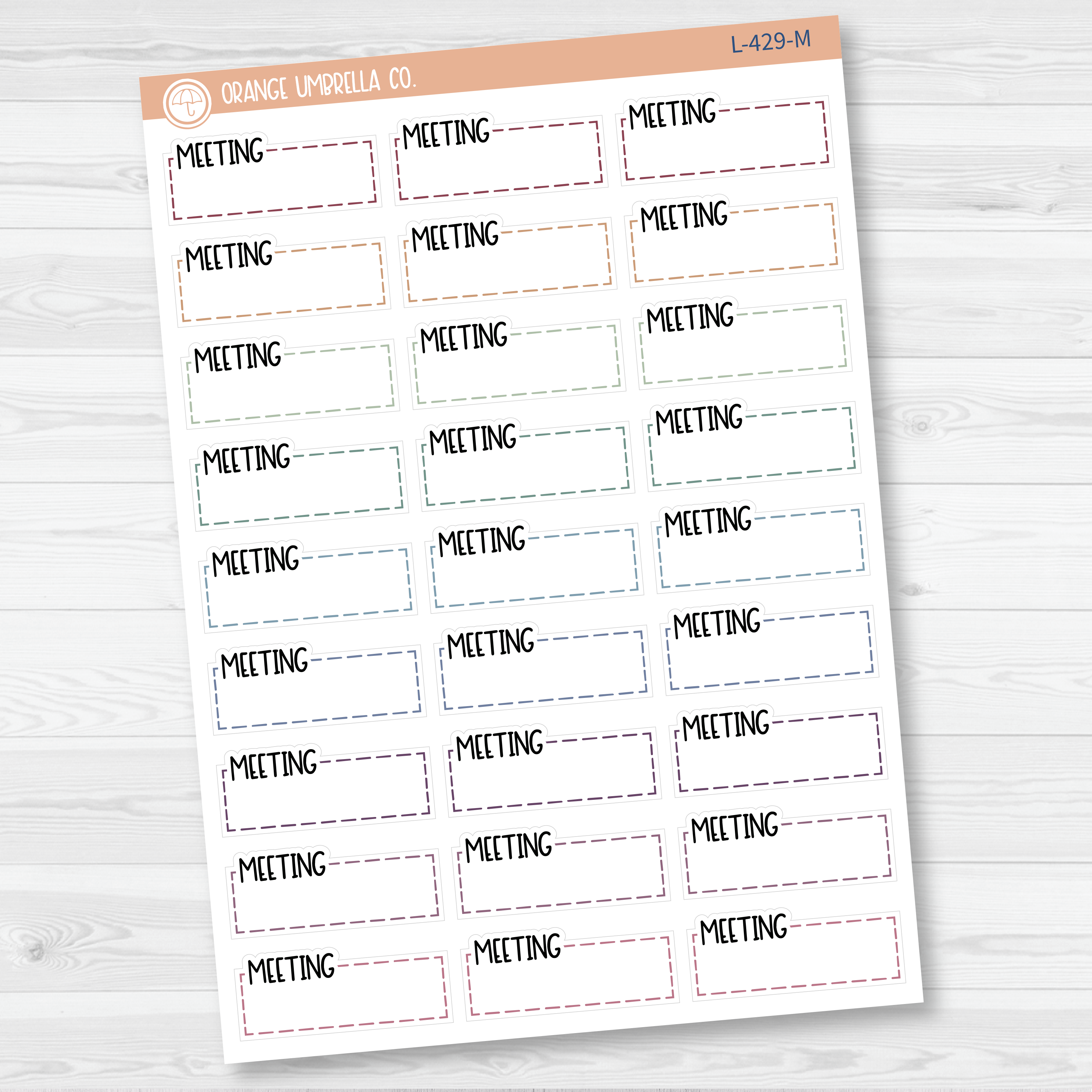 Meeting Stitched Quarter Box Planner Stickers | L-429
