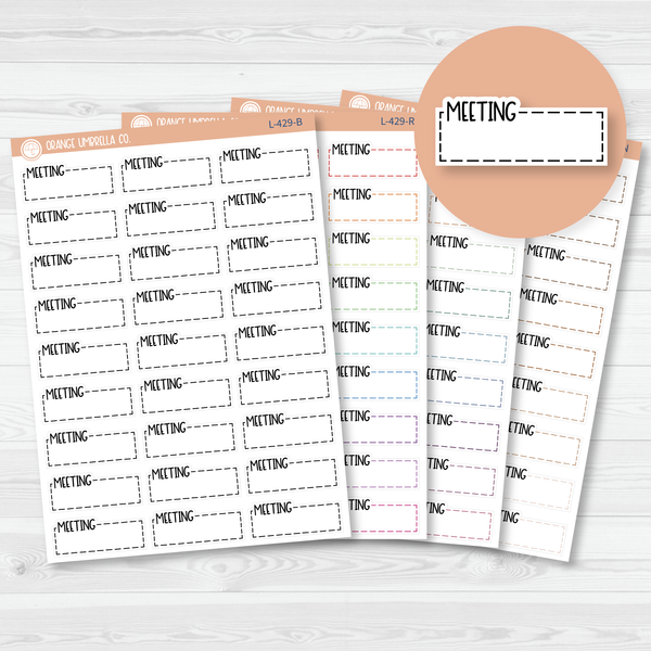 Meeting Stitched Quarter Box Planner Stickers | L-429