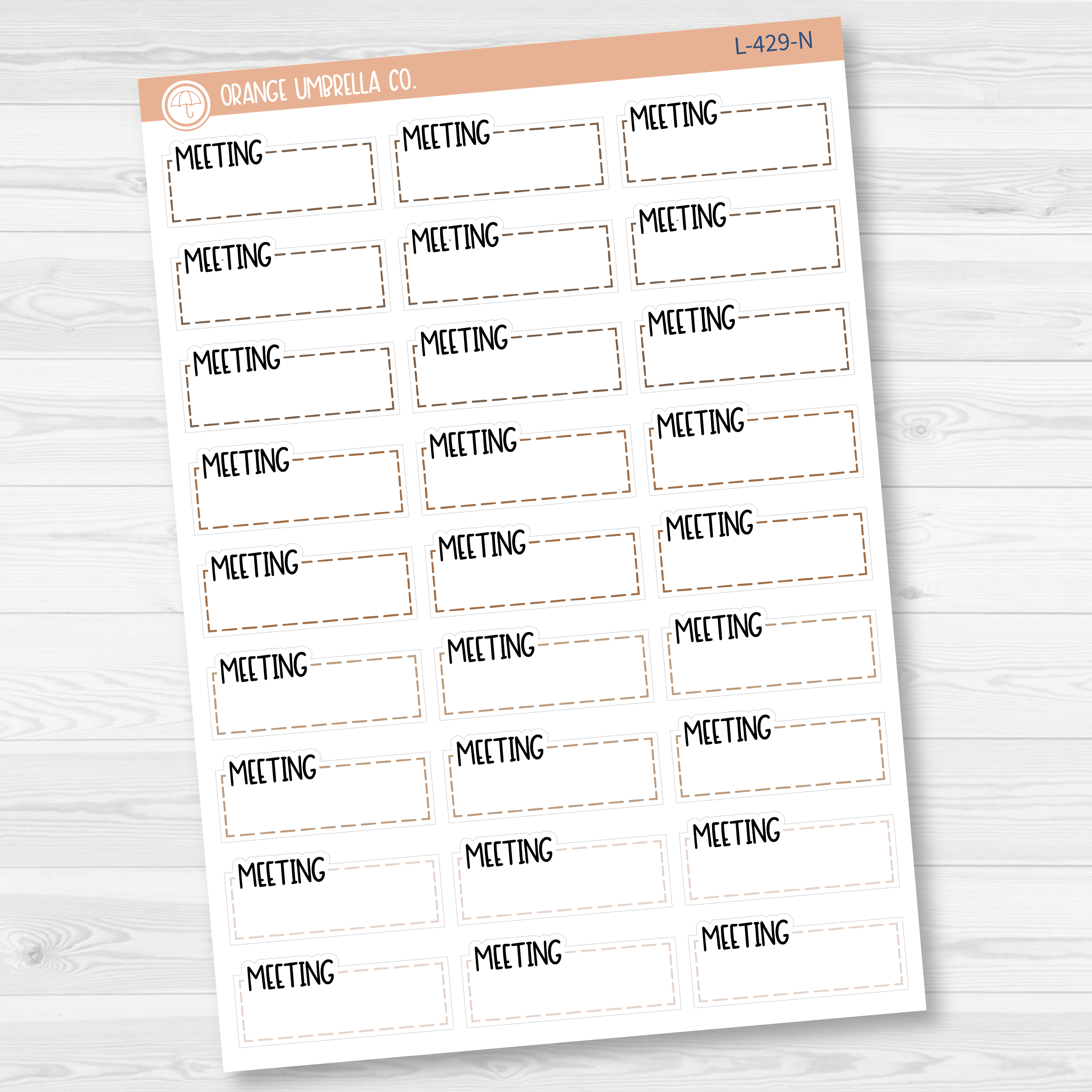 Meeting Stitched Quarter Box Planner Stickers | L-429