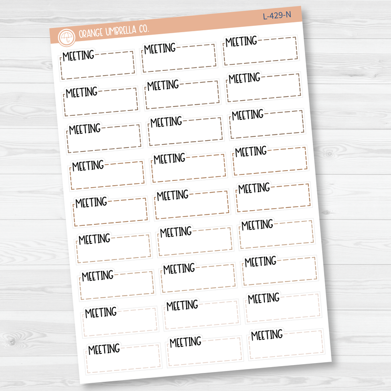 Meeting Stitched Quarter Box Planner Stickers | L-429