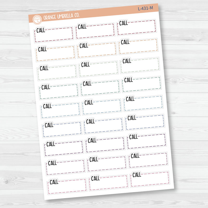 Call, To Call Stitched Quarter Box Planner Stickers | L-431