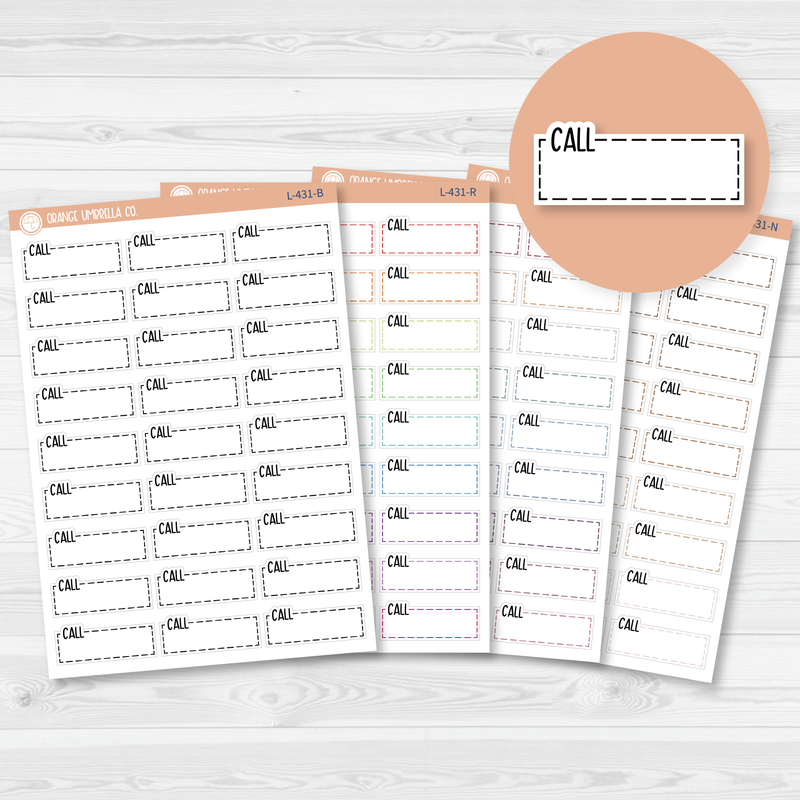 Call, To Call Stitched Quarter Box Planner Stickers | L-431