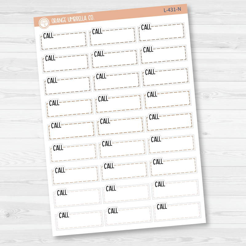 Call, To Call Stitched Quarter Box Planner Stickers | L-431