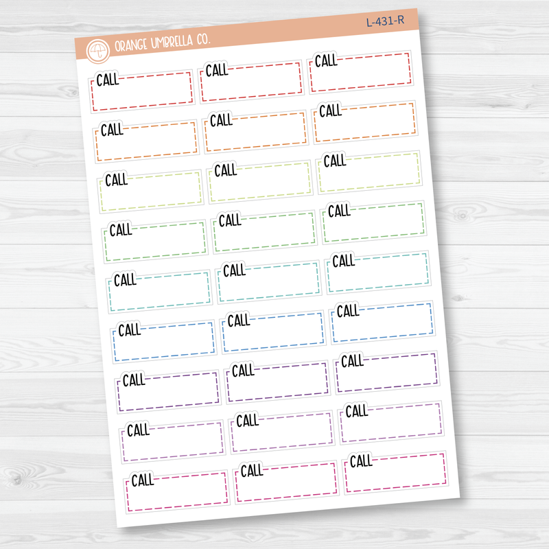 Call, To Call Stitched Quarter Box Planner Stickers | L-431