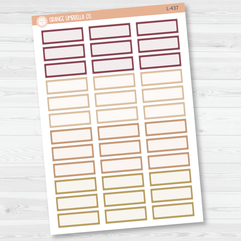 Hobonichi Label Quarter Box Planner Stickers | Muted | L-437-L-440