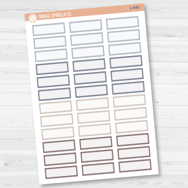 Hobonichi Label Quarter Box Planner Stickers | Muted | L-437-L-440