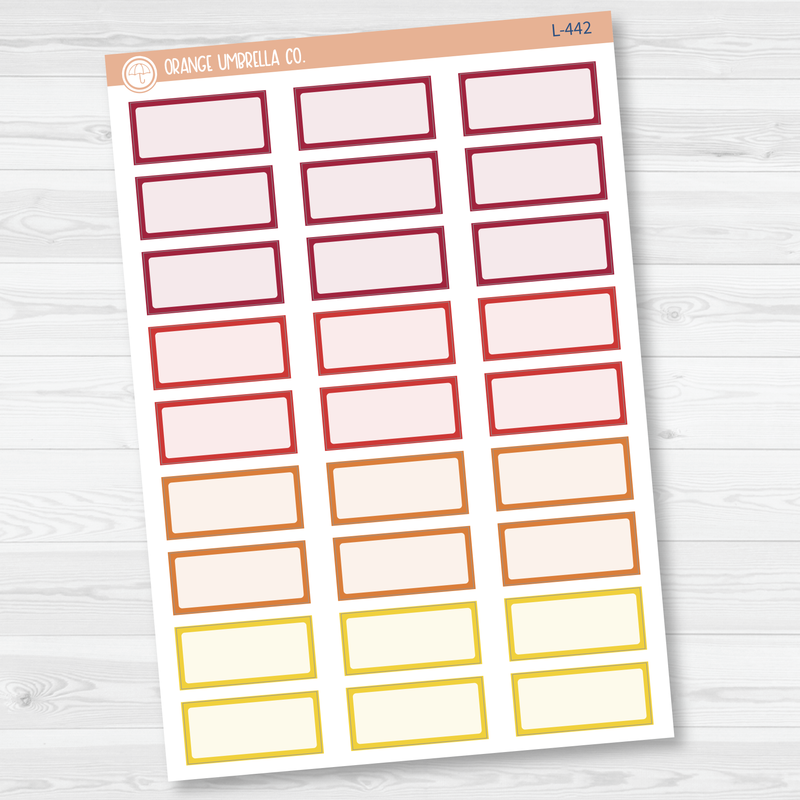 Hobonichi One Third Box Basic Planner Stickers | Brights | L-442-L-443-L-444