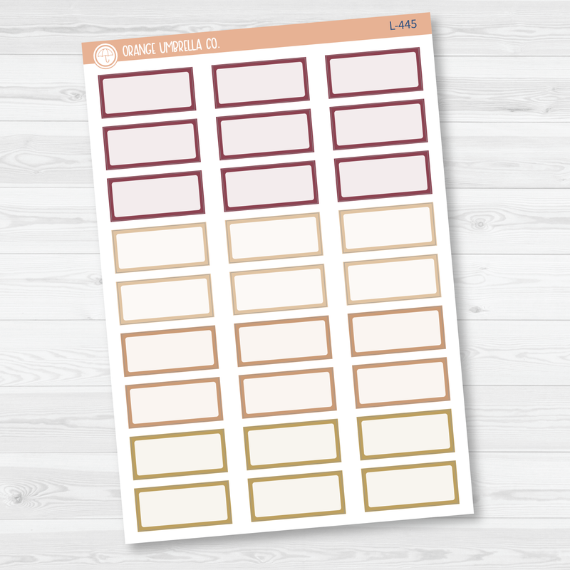 Hobonichi One Third Box Basic Planner Stickers | Muted | L-445-L-448