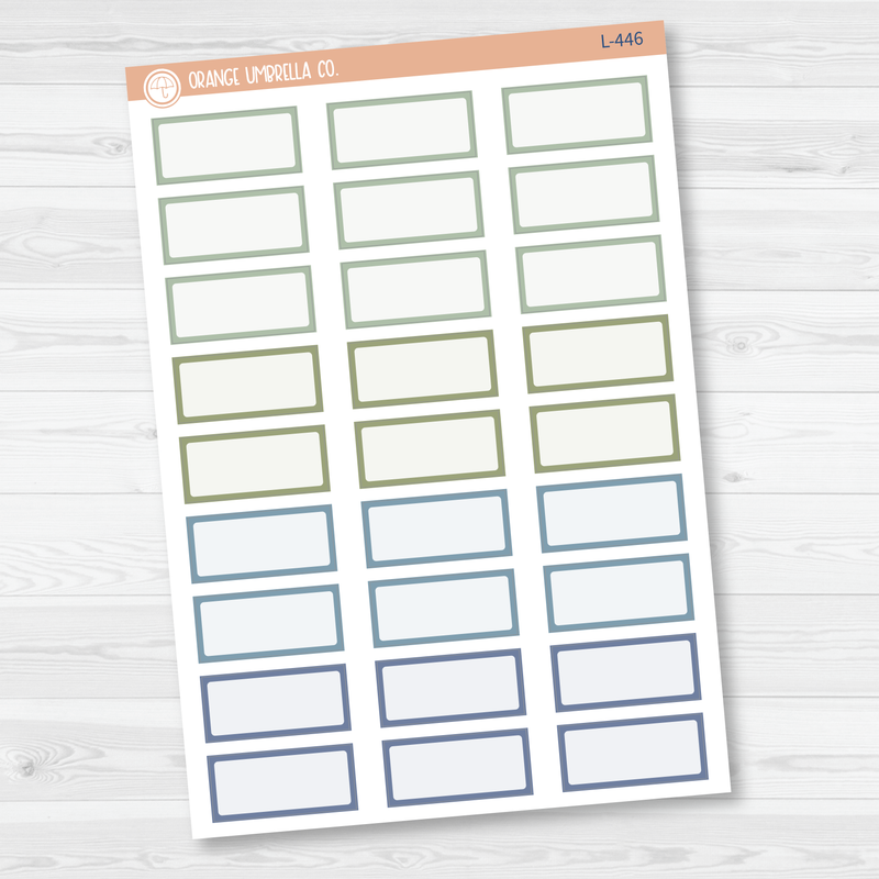 Hobonichi One Third Box Basic Planner Stickers | Muted | L-445-L-448