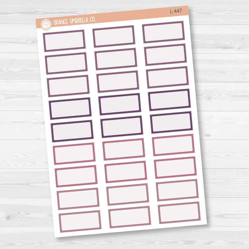 Hobonichi One Third Box Basic Planner Stickers | Muted | L-445-L-448